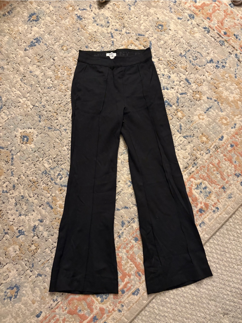 DKNY Womens Black Flared Sweatpants